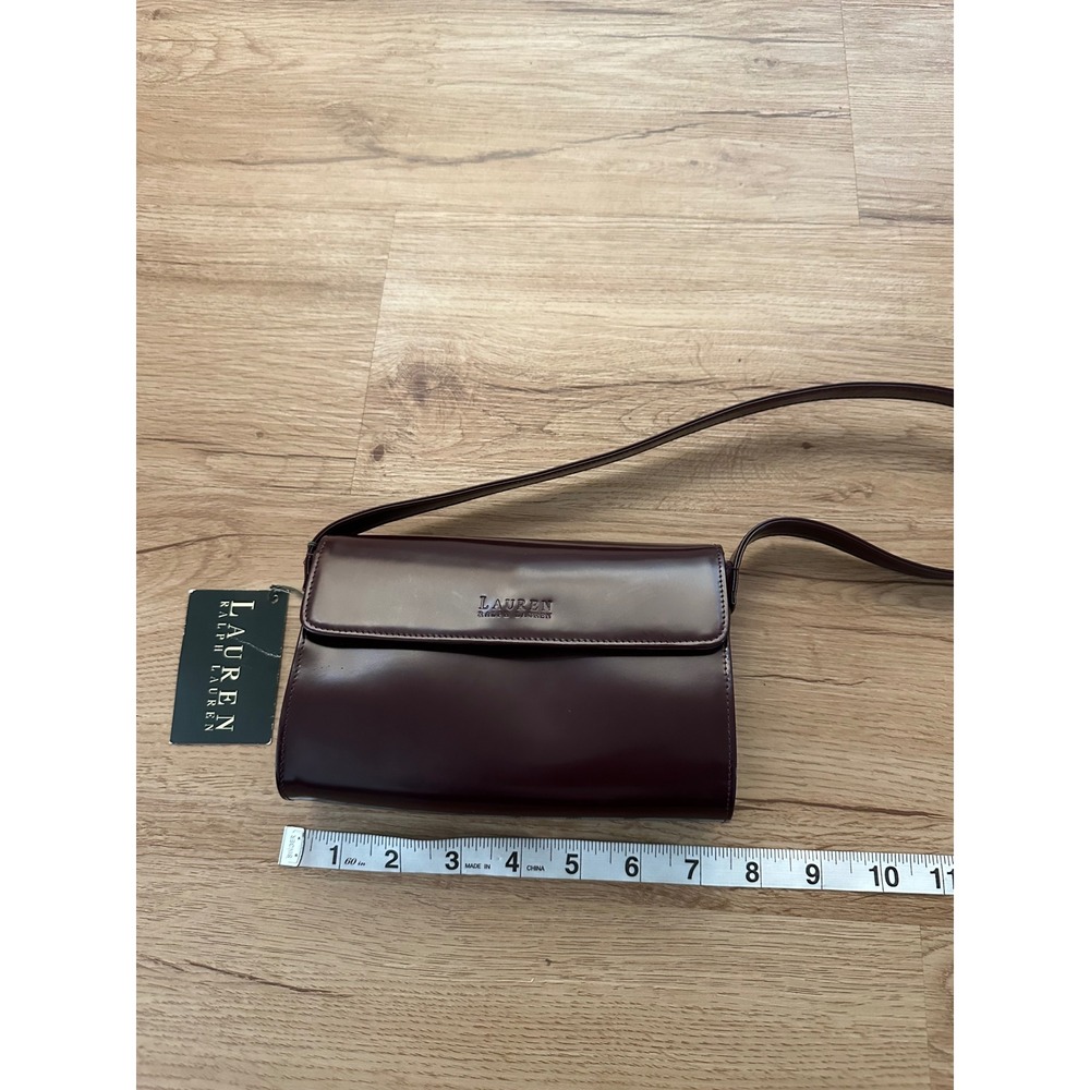 Lauren Ralph Lauren Burgundy Berry Shoulder Bag Flap Purse NWT Vintage Style - Picture 5 of 6